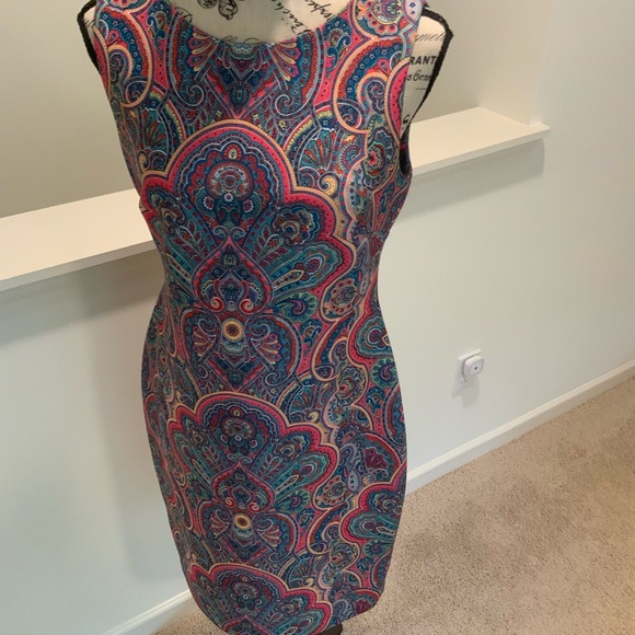 Tommy Hilfiger Multicolor Paisley Asymmetrical Dress - Picture 2 of 13